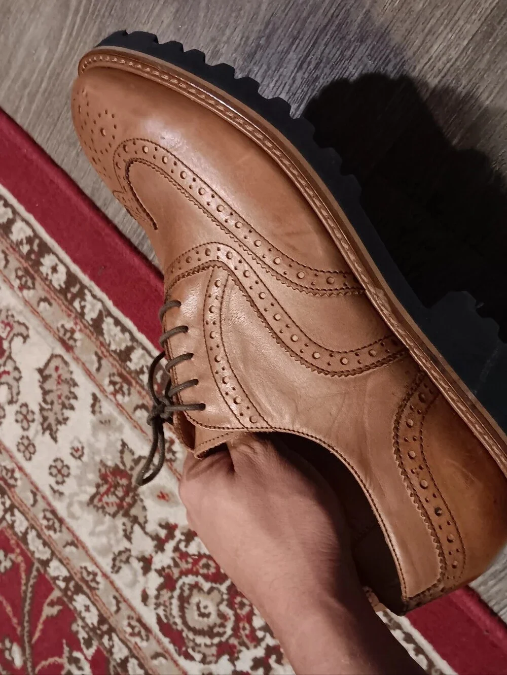 Kenneth Cole Brown Leather Wingtip Derby Oxfords Sz 11